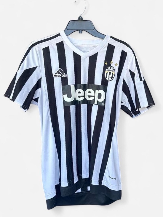 adidas Black and White Juventus Striped Soccer Jersey